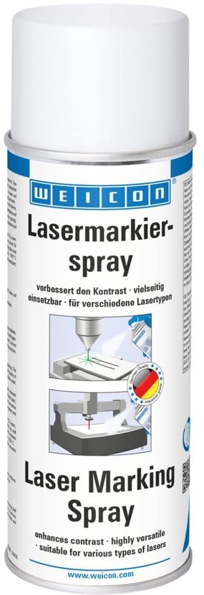 WEICON Lasermarkeerspray 400 ml, Lasergraveerspray, voor het lasergraveren en markeren van metalen, glas en keramiek
