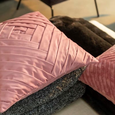 Dutch Decor PHILLY - kussenhoes 45x45 cm - velvet - Dusty Rose - roze - met rits - zonder binnenkussen