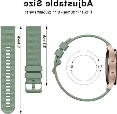 Set van 2 siliconen horlogebanden van 20mm en 22mm voor dames en heren, vervangbare horlogestrings en accessoires