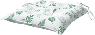 Tuinkussens 6 stuks - Stoelkussens buiten - Comfortabel zitten - Waterdicht polyester - 40x40x7 cm - Wit groen