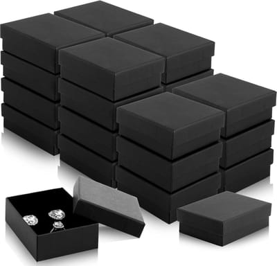 72 Stuks Zwarte Cadeaudoosjes voor Sieraden met Deksel - Kartonnen Verpakking