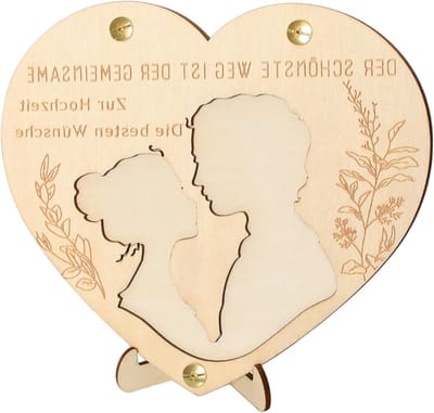 Uniek houten hart als huwelijkscadeau, speciaal geschenk voor pasgetrouwden, blijvende herinnering voor koppels