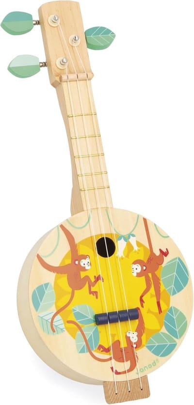 Houten Banjo voor Kinderen - Ideaal Eerste Muziekinstrument Vanaf 3 Jaar