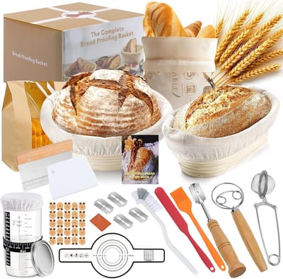 Complete Desemstarter Set met Rieten Manden en Bakaccessoires voor Brood