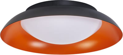 OSRAM Orbis Plate LED plafondlamp, zwart-oranje, 19W, 1000lm, 3000K, 310mm, 830 vriendelijk warm wit, dimbaar in 3 niveaus door te trappen, IP20 bescherming, inclusief montageschroeven en pluggen