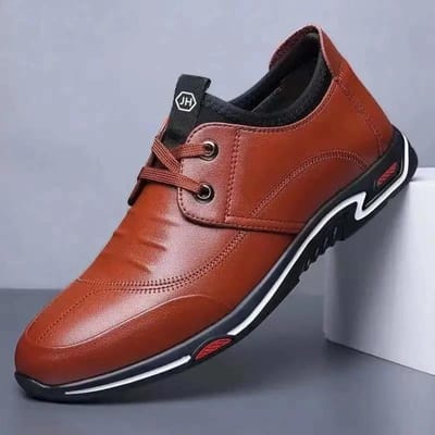 Lente en Herfst Heren Trendy Casual Leren Schoenen Hoge Kwaliteit Sport Leren Schoenen Casual Rijschoenen Papa Schoenen 39