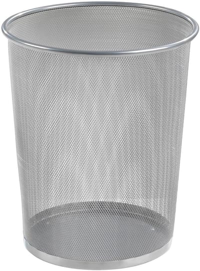 Ronde Metalen Prullenbak 20 Liter - Zilvergrijs Gaas - Ideaal voor Kantoor of Thuis