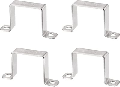 4 Stuks U-vormige Connector Beugels van RVS, 50mm x 50mm, Voor Zware Buizen en Draadbevestiging, Ideaal voor Deuren en Steunen