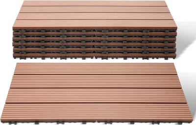 WPC Terrasdelen - Houten Tegels - Buiten Vloeren - Klik Systeem - 30x60 cm - Bruin