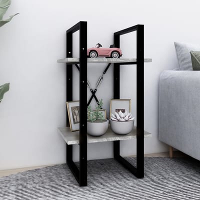 vidaXL - Boekenkast - 2-laags - 40x30x70 - cm - bewerkt - hout - grijs - sonoma - eiken