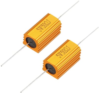 2x 5W 50 Ohm Aluminium Behuizing Draadgewonden Weerstand - Hoge Precisie Vermogensweerstand