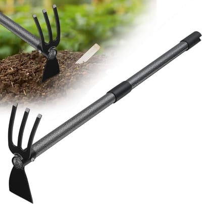 Tuinhak - Tuingereedschap - Onkruid Wieden - Verstelbare Greep - 114 cm - Zwart