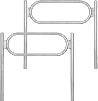 2x Fietsenrek 115 x 124 cm thermisch verzinkt staal Ø 60 mm beton in fietsstandaard type O