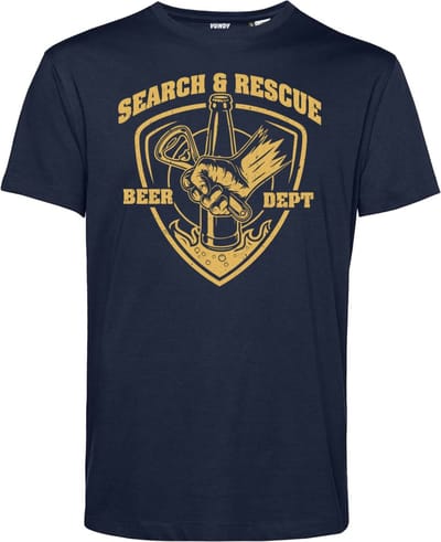 T-shirt Search Rescue Beer | Oktoberfest dames heren | Carnavalskleding heren dames | Foute party | Zwart | maat XS