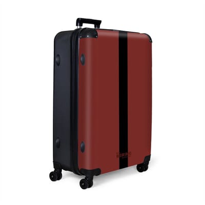 NoBoringSuitcases.com® - Koffer groot - Reiskoffer lichtgewicht - Rood met zwarte streep - Rolkoffer met 4 wielen - Grote trolley XL - 98 liter bagage