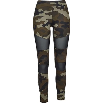 Urban Classics Camo Tech Mesh Dames Legging - woodland/zwart - 3XL
