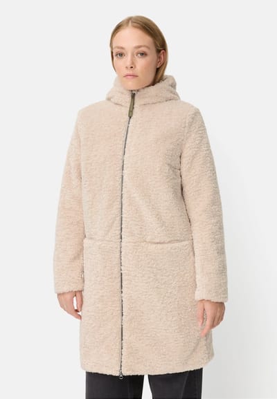 camel active Teddyjas met capuchon - Maat womenswear-34 - Amandel