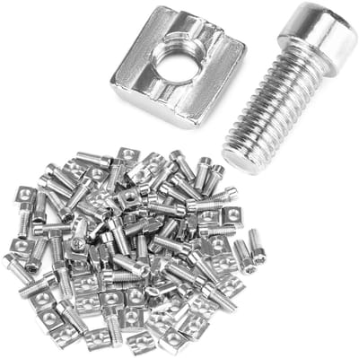 50 Stuks M8 Sleufmoeren Set, Roestvrijstalen M8 Moeren voor Bevestiging en Montage, Draadmoeren voor Constructie