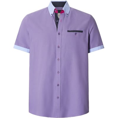 Babista herren Overhemd Met Korte Mouwen - 39/40 - lila - Plus Size