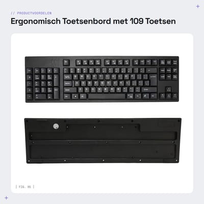 Dailygoods - Ergonomisch Toetsenbord met 109 Toetsen voor Kantoorgebruik