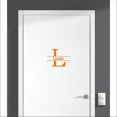 Deursticker Met Naam -  Laura - Oranje
