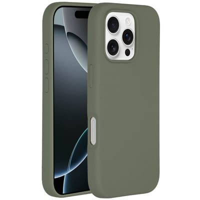 Accezz Hoesje - Geschikt voor Apple iPhone 16 Pro - Liquid Silicone Backcover geschikt voor MagSafe - Cooper Green
