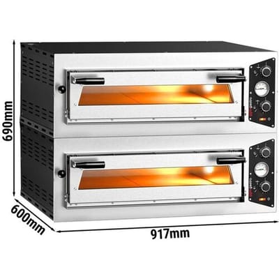 GGM Gastro (2 Stück) Elektro Pizzaofen - 4+4x 30cm - Manuell Zilver