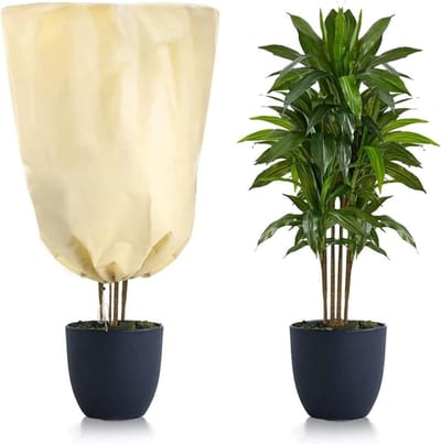 Winterbescherming voor planten, 80 x 120 cm, herbruikbare vorstbescherming met ritssluiting en trekkoord, ideaal voor potplanten en bomen, 2 stuks
