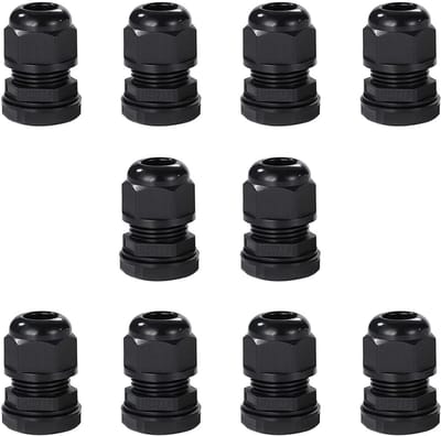 Meccion M20 Cable Gland 10pcs IP68 Waterproof Nylon Cable Connectors with Lock Nut and Washer, Suitable for 7mm-12mm - ShopVlot