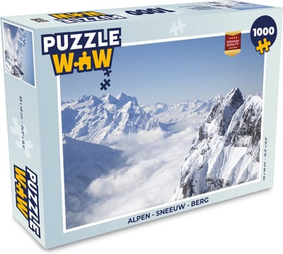Puzzel Alpen - Sneeuw - Berg - Legpuzzel - Puzzel 1000 stukjes volwassenen