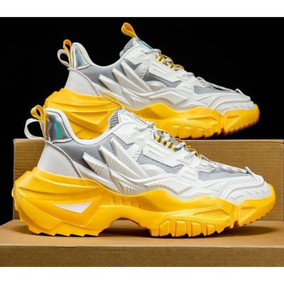 Schoenen voor Heren Herfst Heren Zwart Sportief en Casual Trendy's Toegevoegd Het Nieuwe 44 yellow