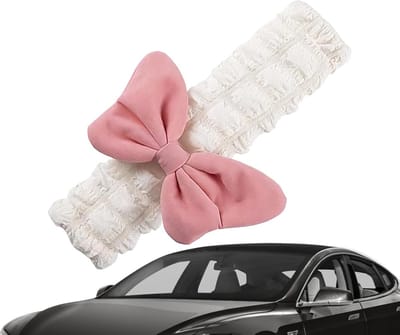 Schouderriem Pads - Gordelbeschermer - Comfortabel Rijden - Ademend Polyester Materiaal - 25x6x1cm - Roze