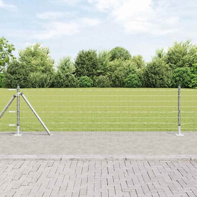 vidaXL - Euro-hek - met - betonnen - voetstuk - 10 - x - 0,4 - m - Gegalvaniseerd - staal