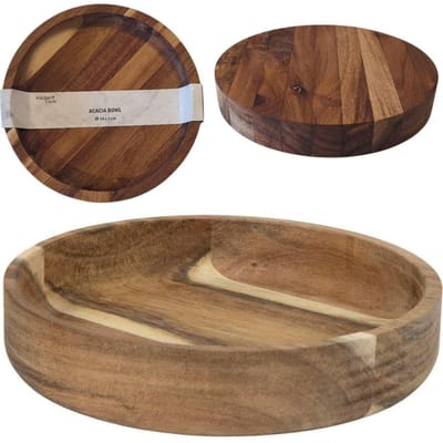 PLAAT VAN ACACIAHOUT VOOR SERVEERSCHAAL 16 x 3 cm