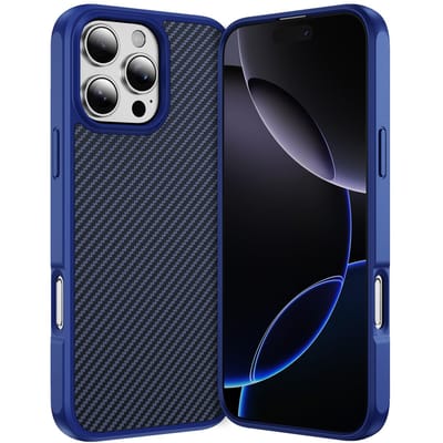 Matte Bumper Case met Koolstofvezel Textuur Voor iPhone 17 Air 16 16E 15 14 13 Plus Pro Max Slanke Militaire Bescherming Harde Achterkant iPhone17 Pro black