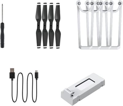 Droneset met H6 drone tas, 1 drone batterij, 4 beschermframes, 2 vervangende bladen en oplader