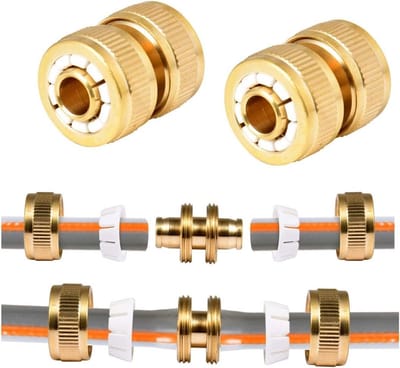 Messing slangreparatieconnector, snelkoppeling voor tuinslanguiteinde, voor 1/2 inch tuinslang snelverlengconnector, uitbreidbare kraanadapter