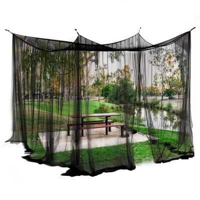 Dailygoods- Muggennet XXL 300 x 300 x 250 cm - Insectenwerend Net - Buiten - Paviljoen/Tent - Terras/Balkon - Praktische Deur - Insectennet