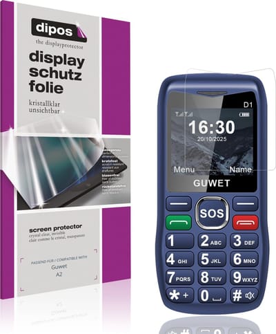 dipos – 4x Beschermfolie geschikt voor Guwet A2 | Krasbestendige & heldere Screenprotector Ultra-Thin
