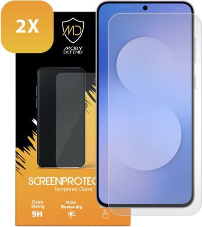 2-Pack MobyDefend Screenprotectors - Geschikt voor Samsung Galaxy S25 FE - Case-Friendly Screensavers - Gehard Glas