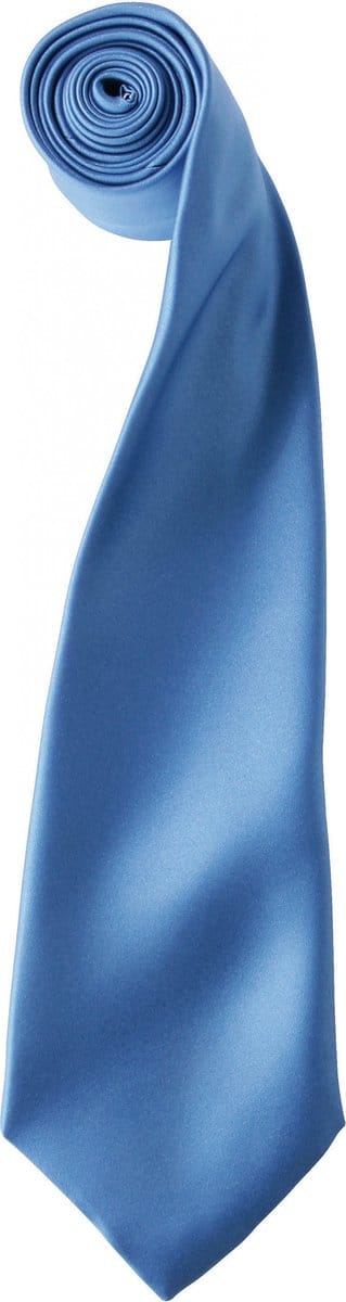 Premier 'Colours' Satin Tie PR750 - Mid Blue - One size