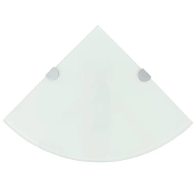 vidaXL - Hoekschappen - 2 - st - met - chromen - dragers - 25x25 - cm - glas - wit