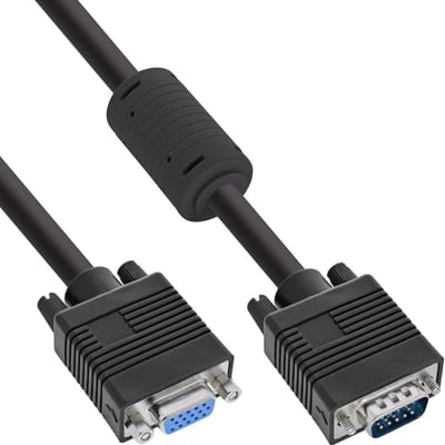 S-VGA verlengstuk 15-polige HD-stekker/bus 1 m zwart