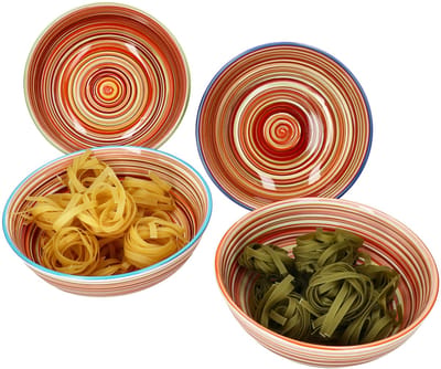 Set van 4 LINEA steengoed spaghettiborden voor 4 personen - 24325754