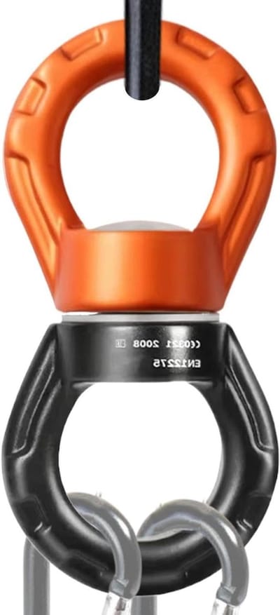 Draaibare Connector - Hangmat Spinner - Ontspannen Buiten - 360 Graden Rotatie - 12.4 x 10 cm - Oranje