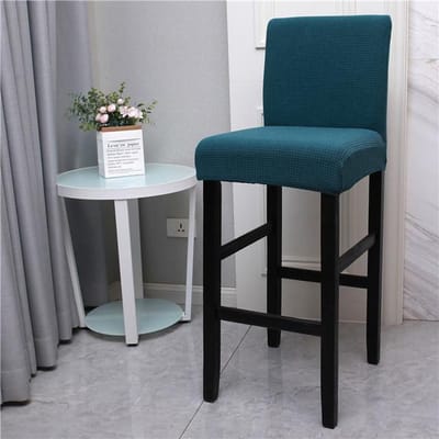 Waterdichte Jacquard Bar Stoel Cover Voor Cafe Woonkamer Bruiloft Banket Korte Achterbank Covers Anti-Vuile Thuis Seat protectors 1 Piece gray