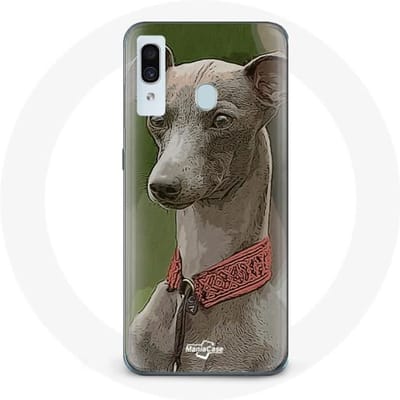 Coque - Samsung - Galaxy A30 - Souple - Lévrier greyhound - Gris gris
