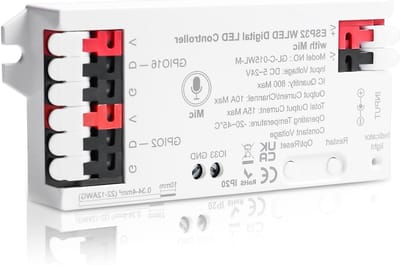Digitale LED Controller voor NeoPixel Strips met Microfoon, Geschikt voor WS2812B en SK6812, DC5-24V, Ideaal voor RGB en RGBW Verlichting