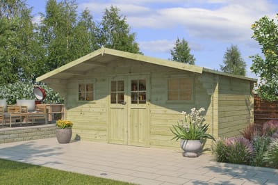 Woodlands Blokhut Winnipeg Groen Geïmpregneerd 505 x 320 cm