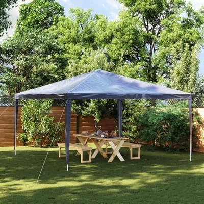 Partytent - Tuinpaviljoen Tent - Buitenfeesten Organiseren - UV-bestendig Waterdicht - 4x4 m - Blauw